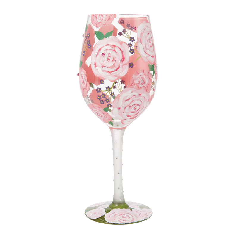 Pretty as a Peony Wine Glass