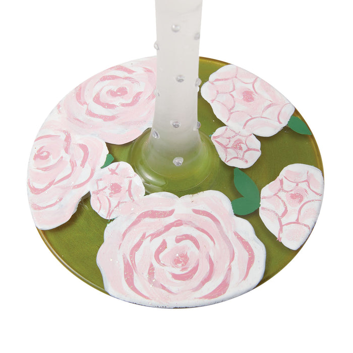 Pretty as a Peony Wine Glass