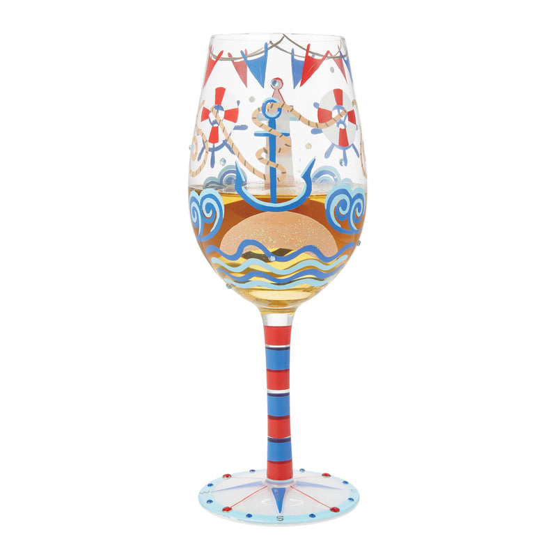 Nautical Wine Glass