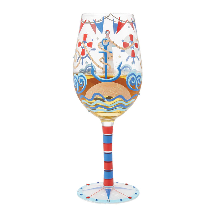 Nautical Wine Glass