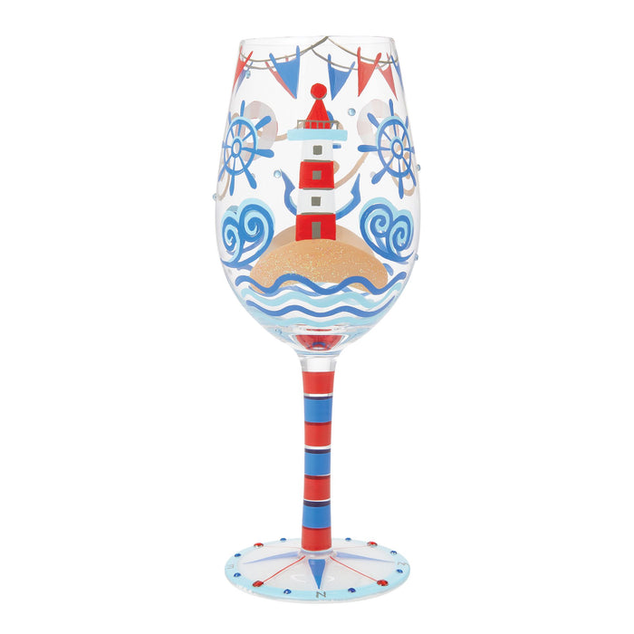 Nautical Wine Glass
