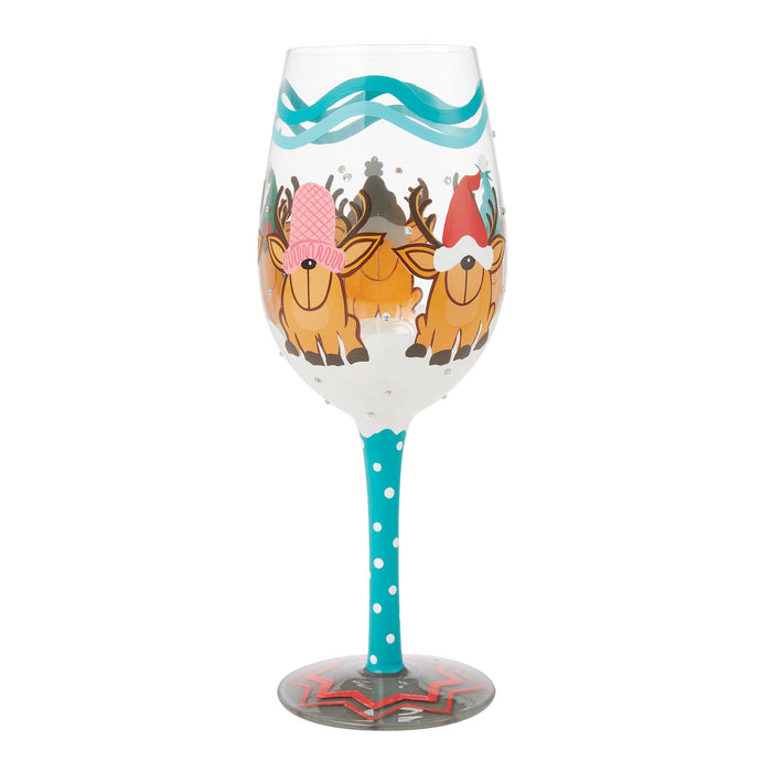 Reindeer Games Wine Glass