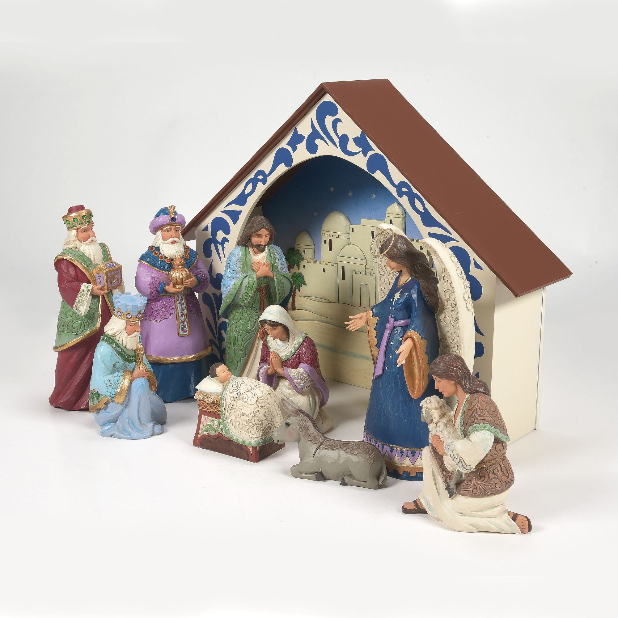 エネスコ　プレシャスモーメント　ヴィンテージ クリスマス 人形セット 10 PC Nativity Set Figurines — Enesco Gift Shop