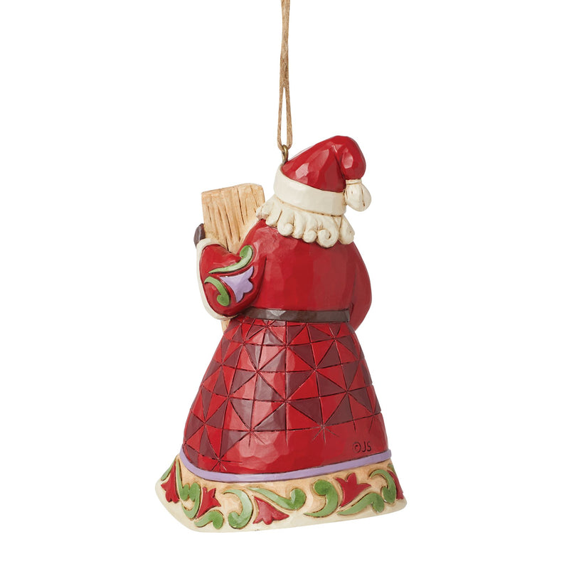 Santa with Porch Board Orn