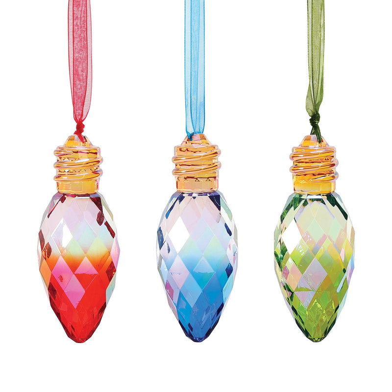 Iridescent Bulb Orns , 3 Asst