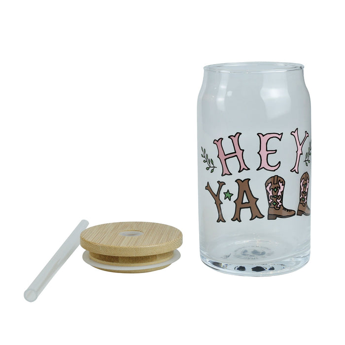Hey Y All Latte Glass