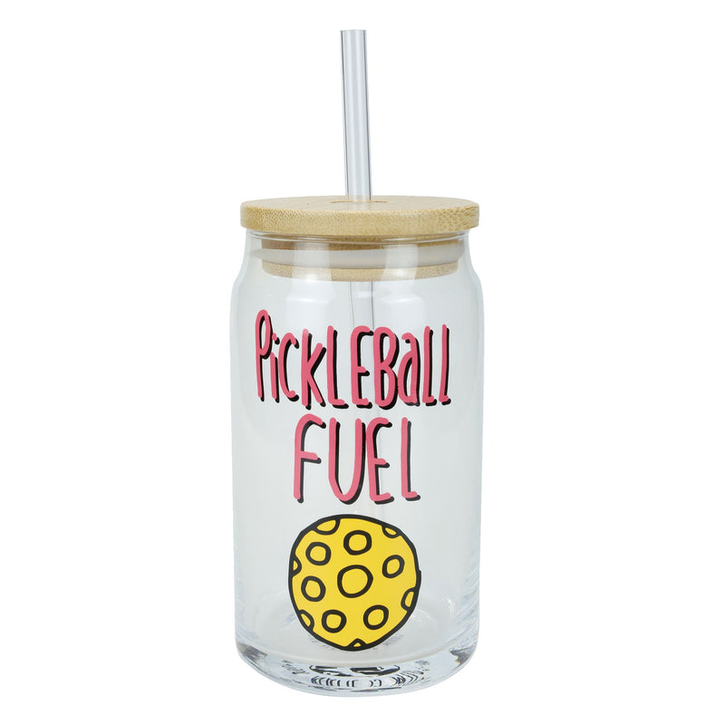 Pickleball Latte Glass w Lid