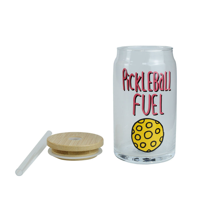 Pickleball Latte Glass w Lid