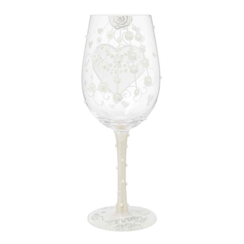 Bride Two Hearts Wine Glass