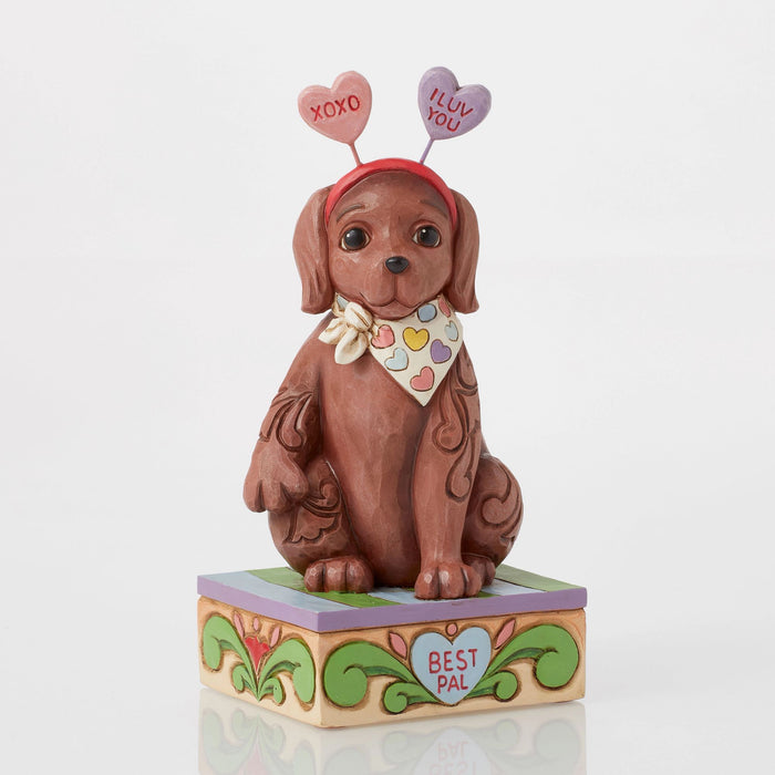 Cute Dog with Message Hearts