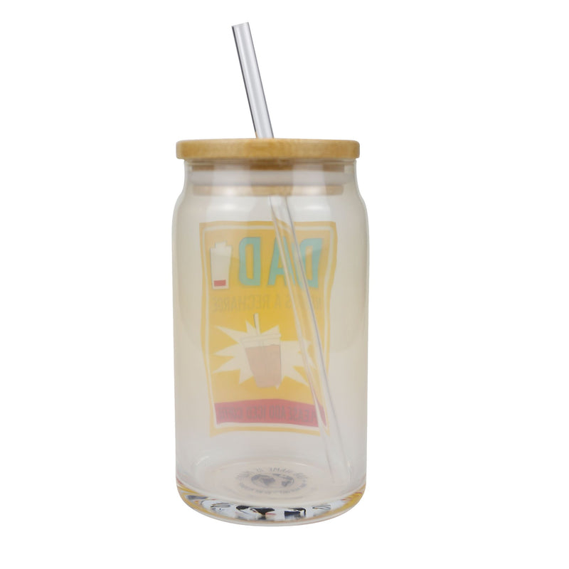 Dad Latte Glass with Lid