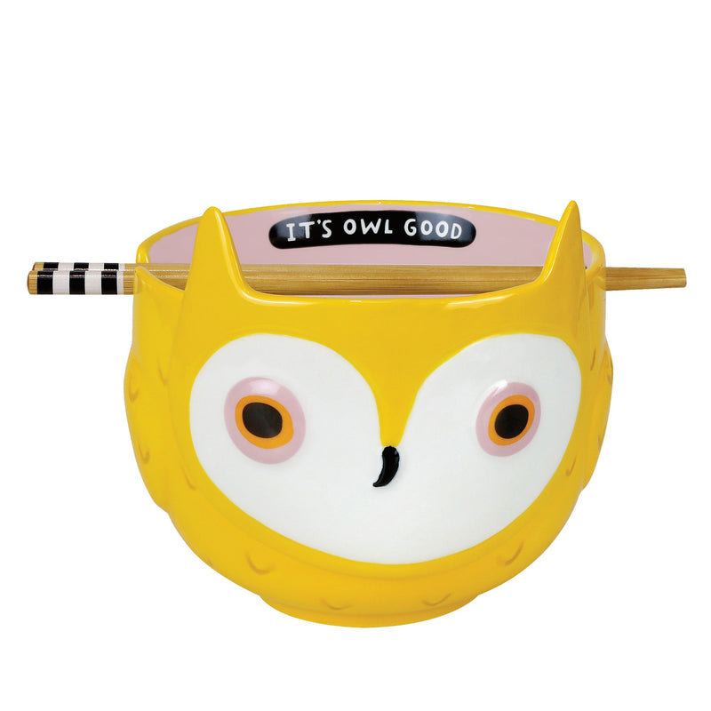 Owl Bowl with Chopsticks