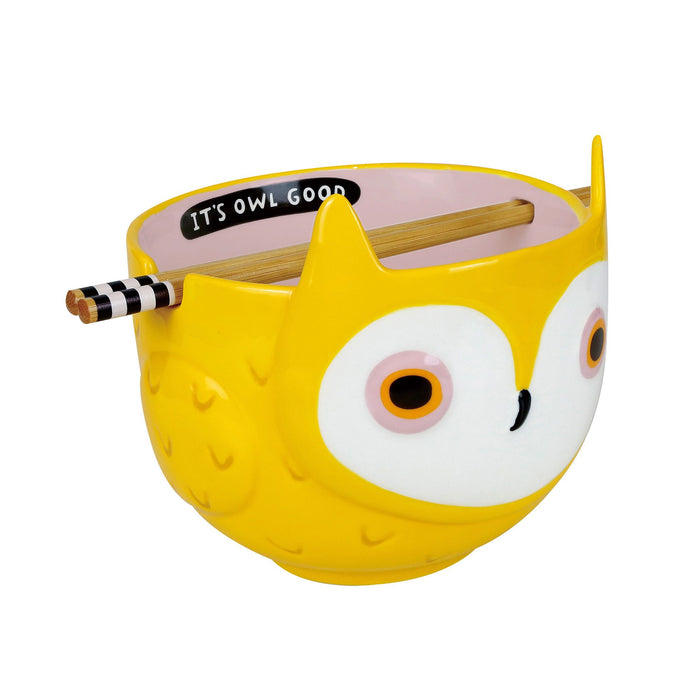 Owl Bowl wiith Chopsticks