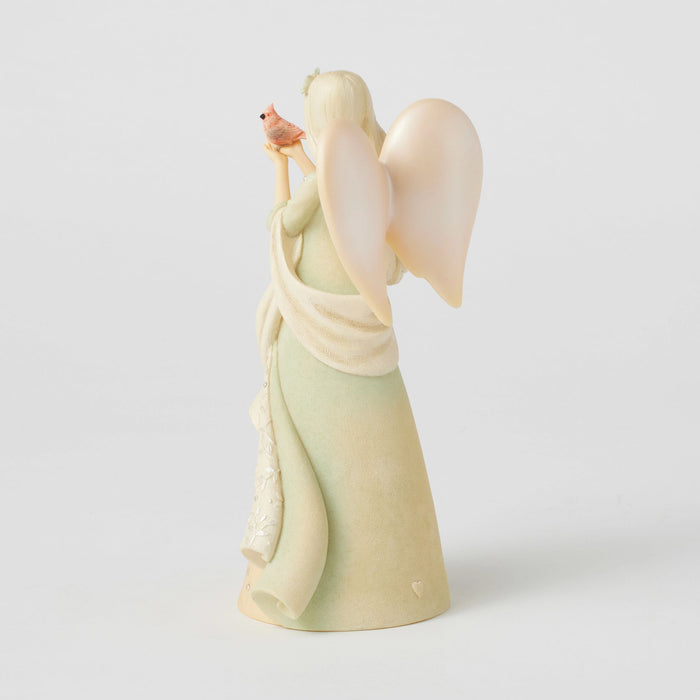 Red cardinal Angel figurine