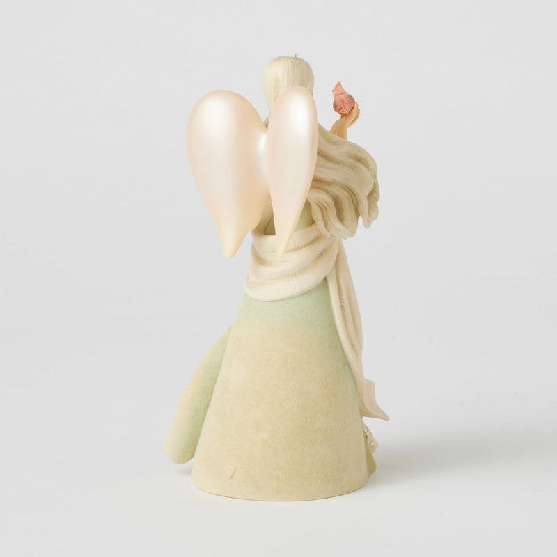 Red cardinal Angel figurine