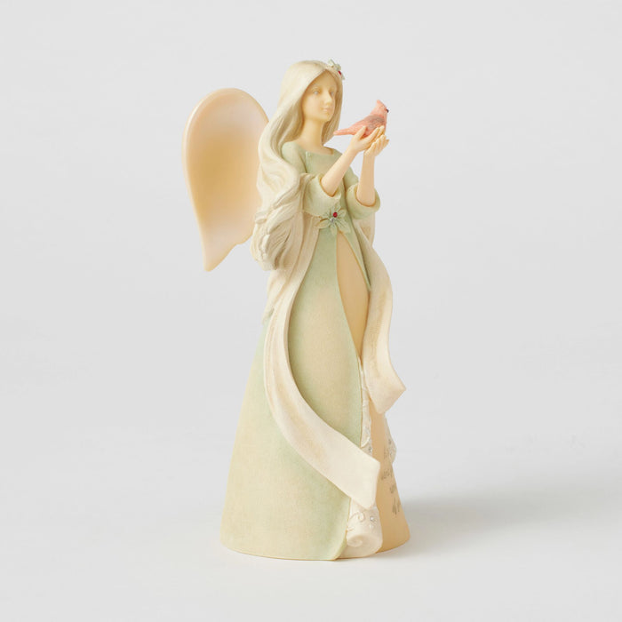 Red cardinal Angel figurine