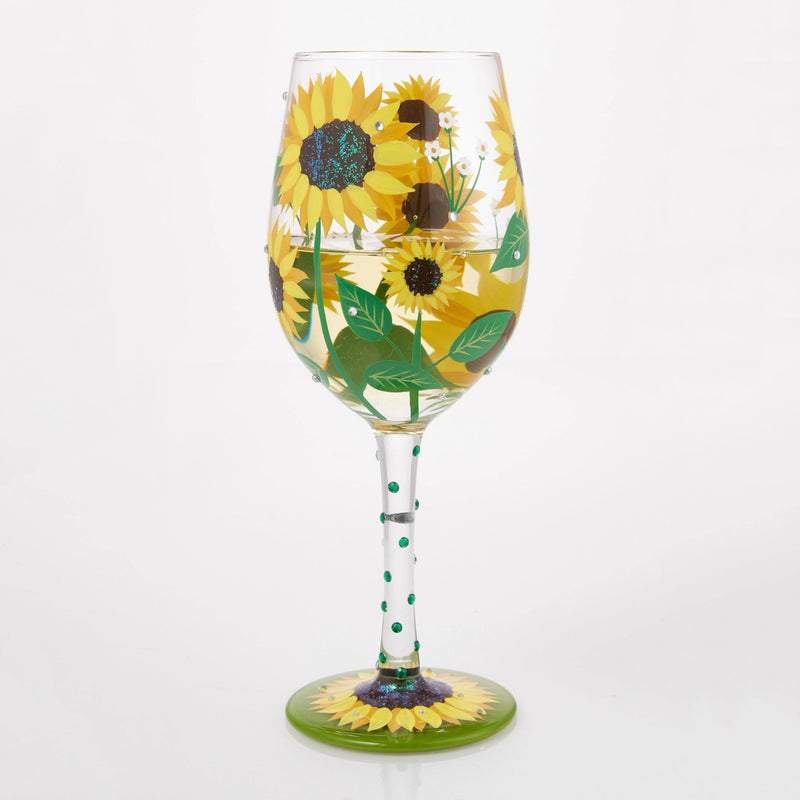 Sunflower Wine Glass