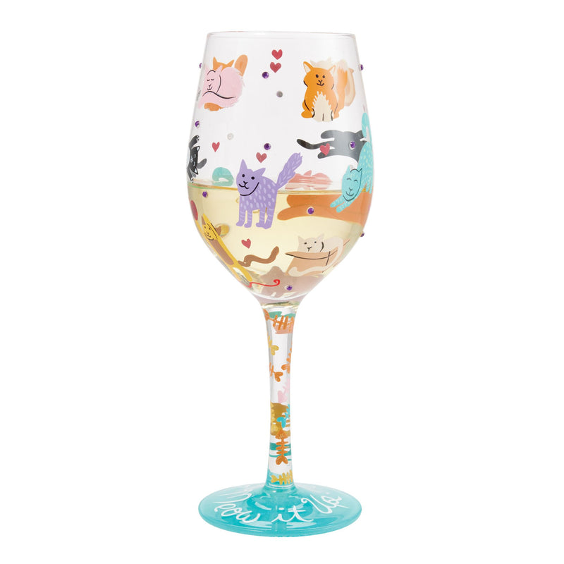 Meow it Up Wine Glass
