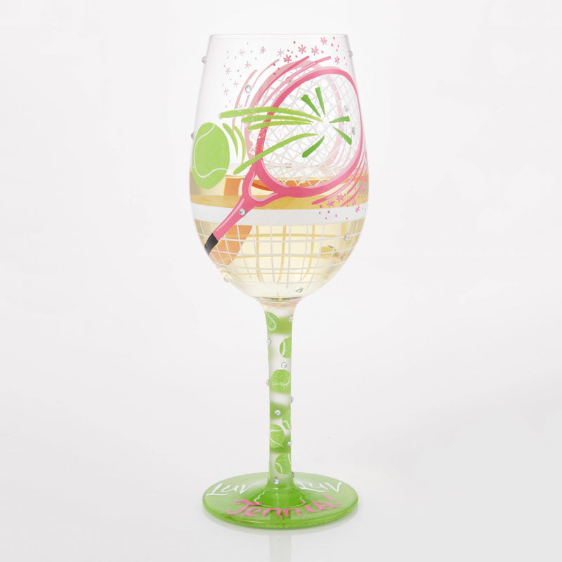 I Luv Luv Tennis Wine Glass