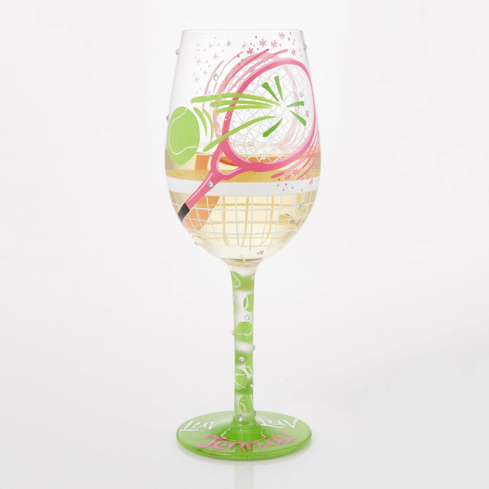 I Luv Luv Tennis Wine Glass
