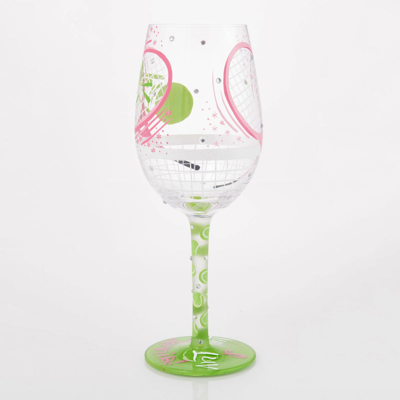 I Luv Luv Tennis Wine Glass