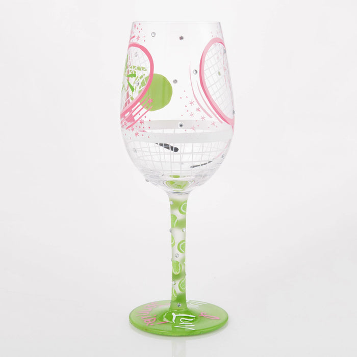 I Luv Luv Tennis Wine Glass