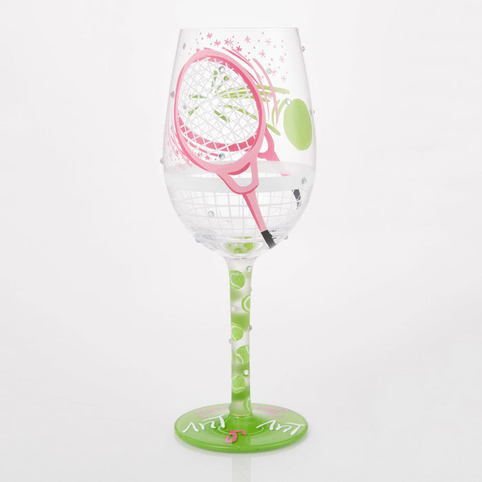 I Luv Luv Tennis Wine Glass