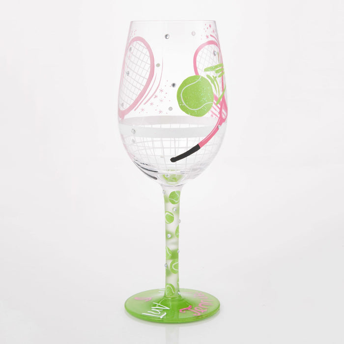 I Luv Luv Tennis Wine Glass