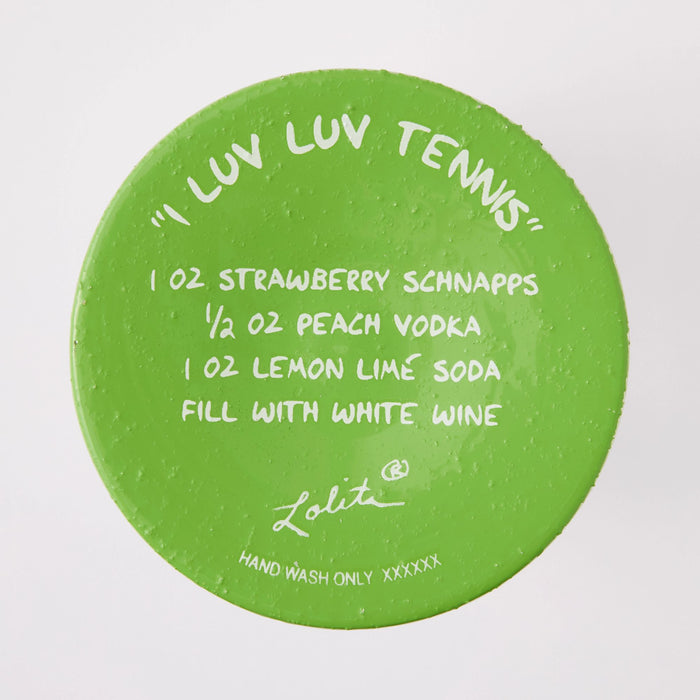 I Luv Luv Tennis Wine Glass