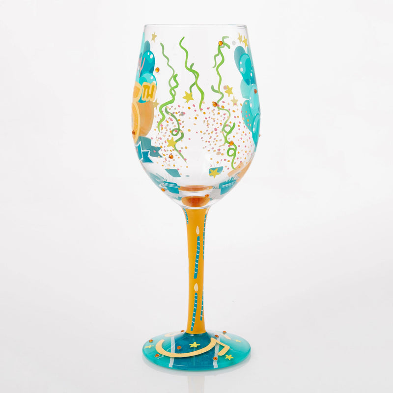 Happy 65th Wine Glass