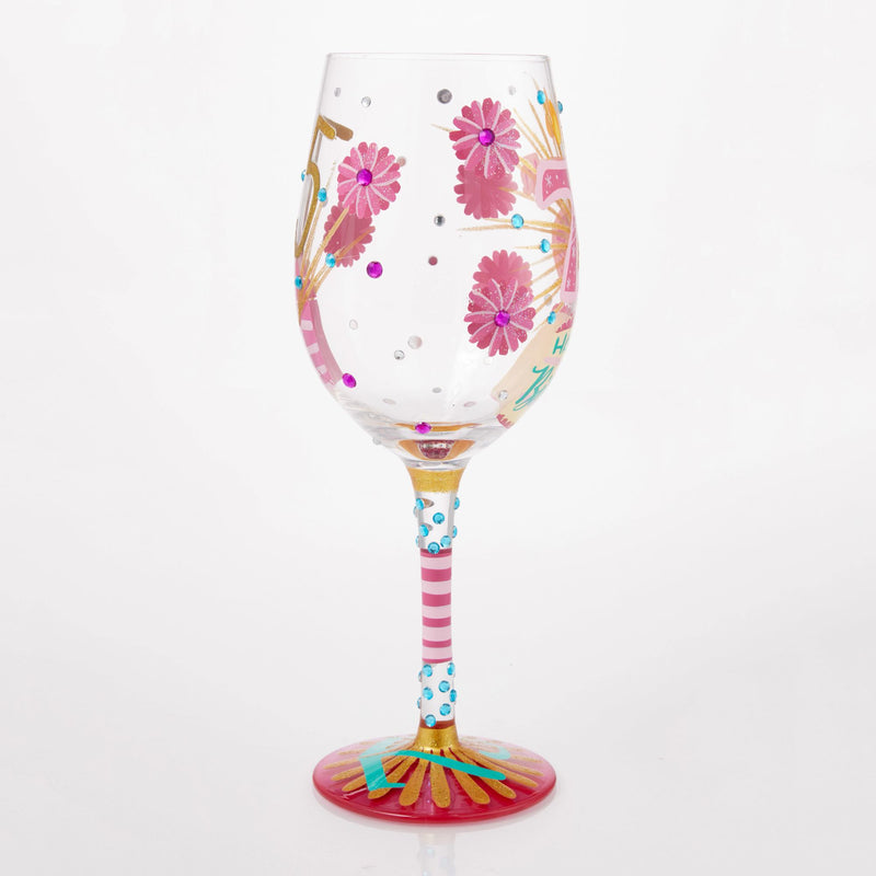 Happy 75th Wine Glass