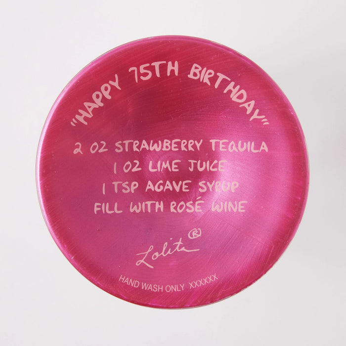 Happy 75th Wine Glass