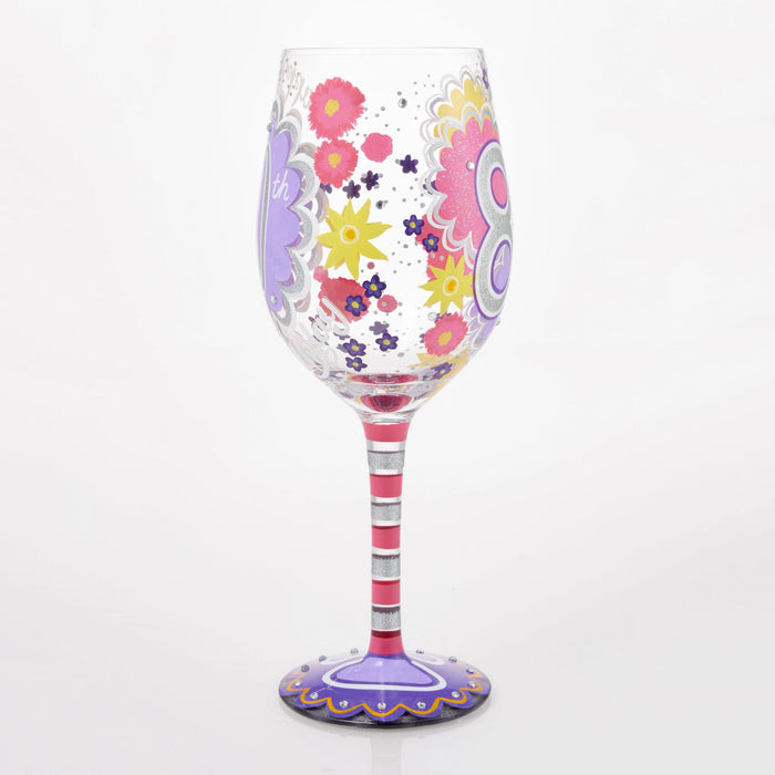 Happy 80th Wine Glass