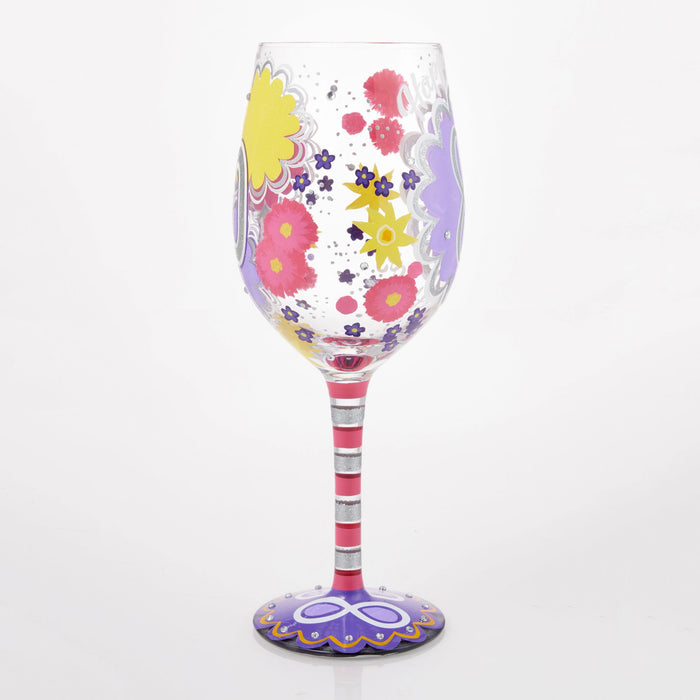 Happy 80th Wine Glass