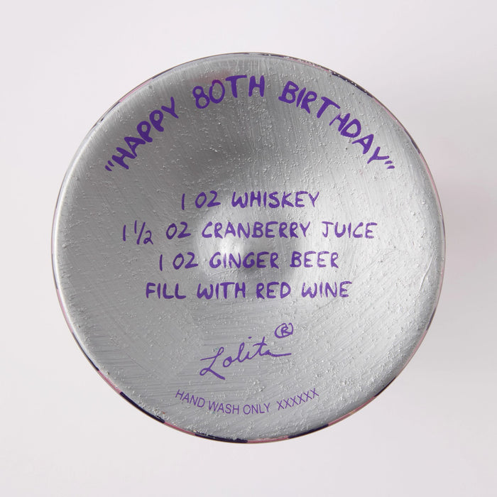 Happy 80th Wine Glass