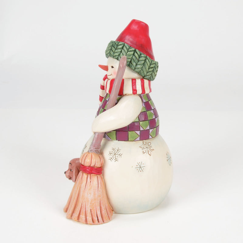 Snowman with Dog Peeking Fig