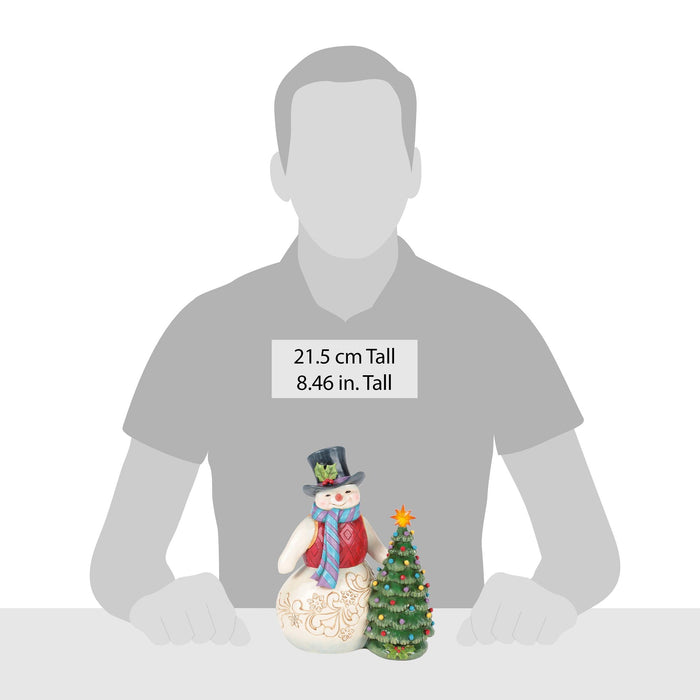 Snowman With Vintage Tree