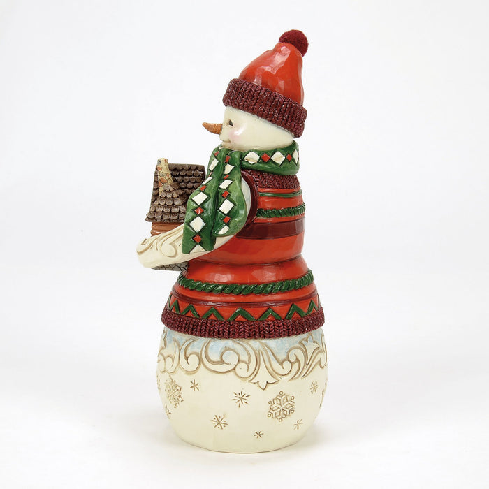 Lodge Snowman Log Cabin
