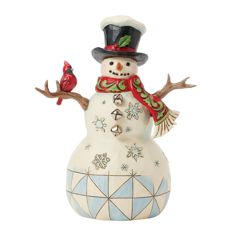 Snowman with Cardinal & Twig