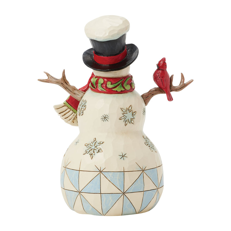 Snowman with Cardinal & Twig