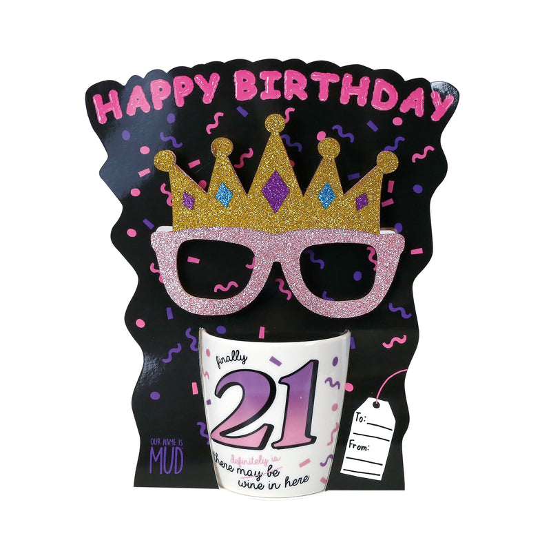 21 Birthday Mug with Glasses