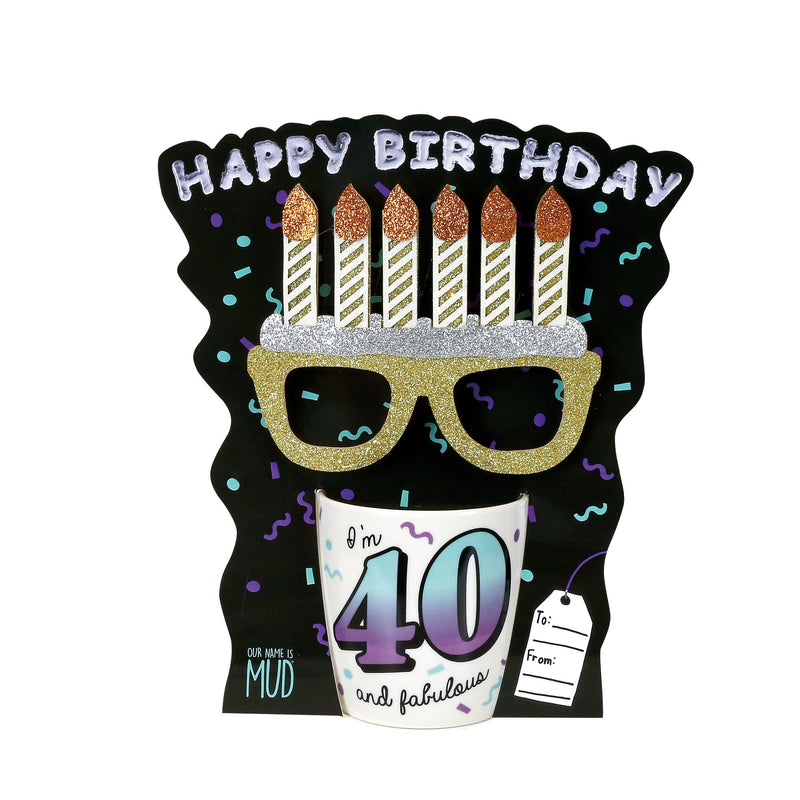 40 Birthday Mug with Glasses