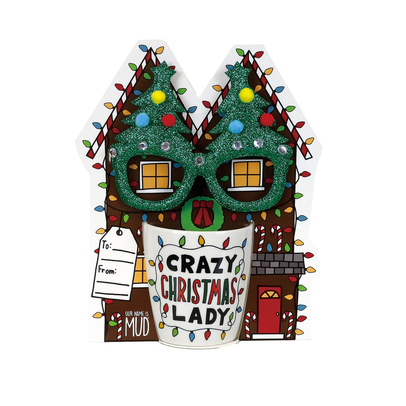 Crazy Christmas Mug & Glasses