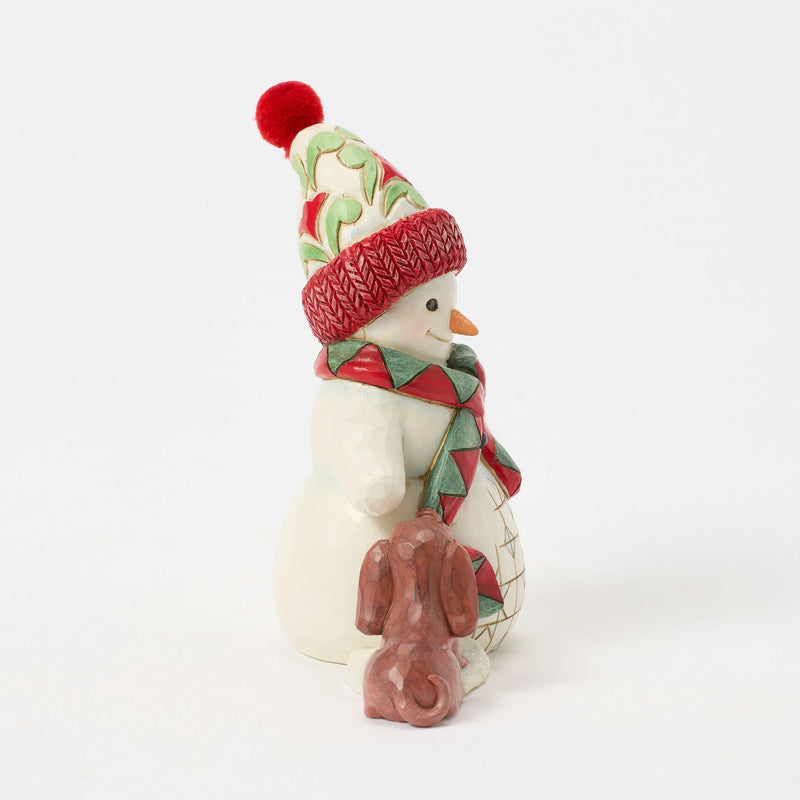 Snowman with Dog & Scarf Pint
