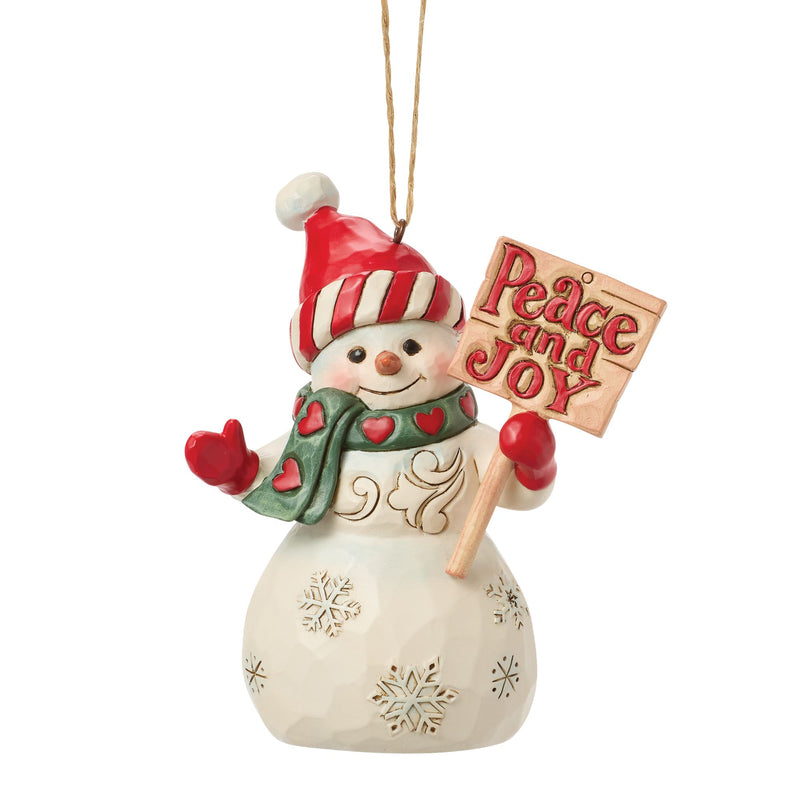 Snowman Peace & Joy Sign Orn