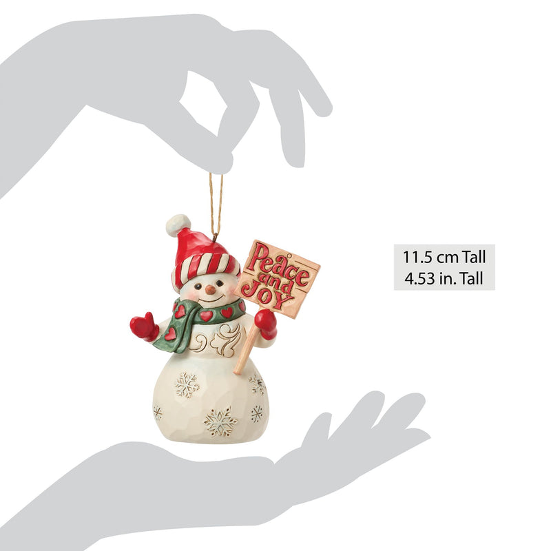 Snowman Peace & Joy Sign Orn