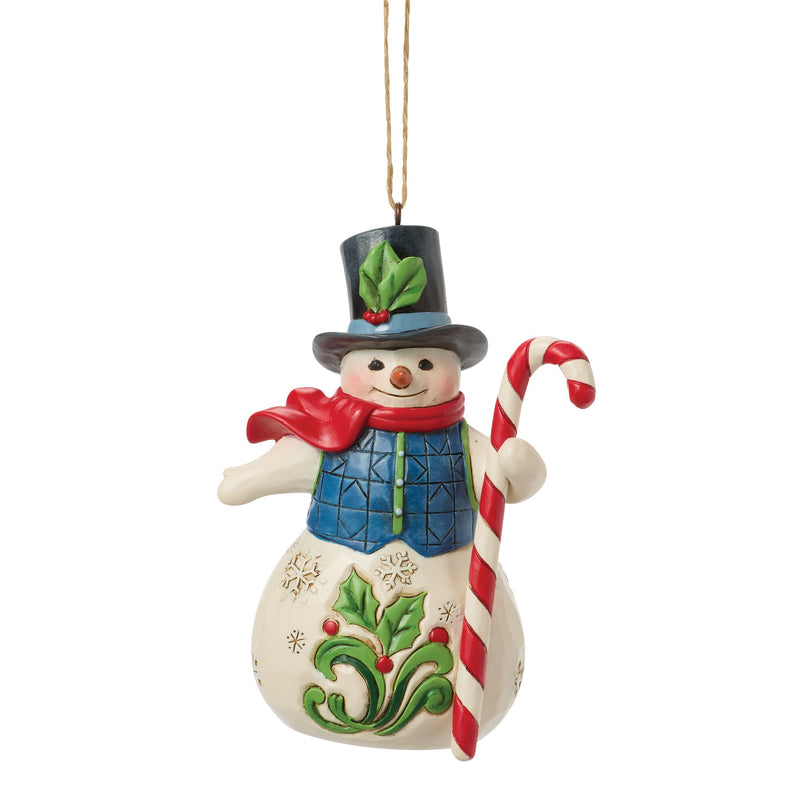 Snowman with Candy Cane Orn