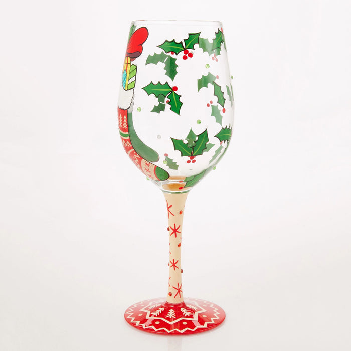 Stockings with Care Wine Glass