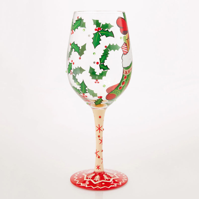 Stockings with Care Wine Glass
