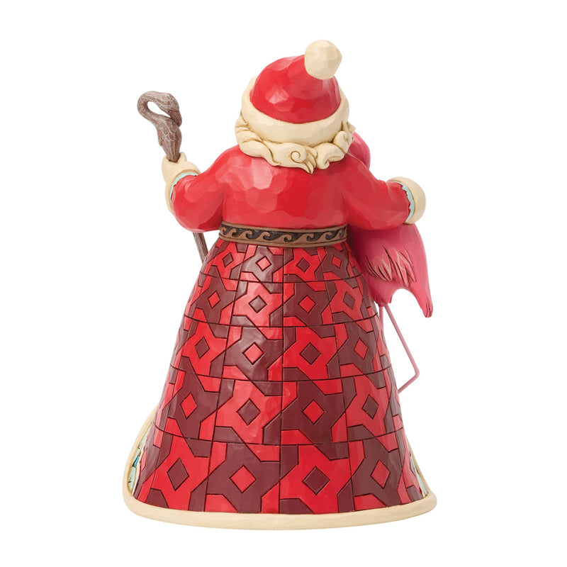 Santa with Flamingo Figurine